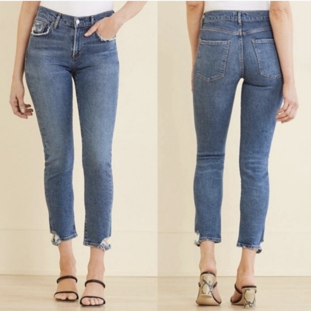 Agolde Toni mid rise slim straight ankle cropped jeans size 30